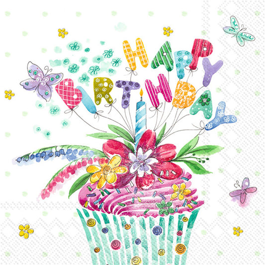 Birthday Cupcake - Cocktail Napkin - Tampa Home & Garden Store