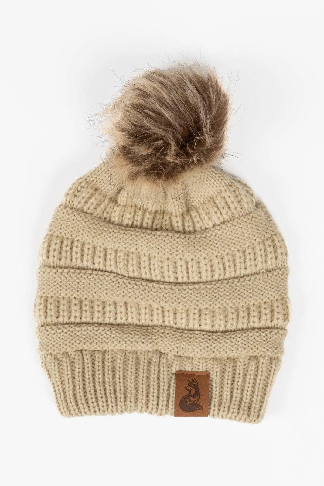 Biscotti Ribbed Knit Hat with Pom - Tampa Home & Garden Store