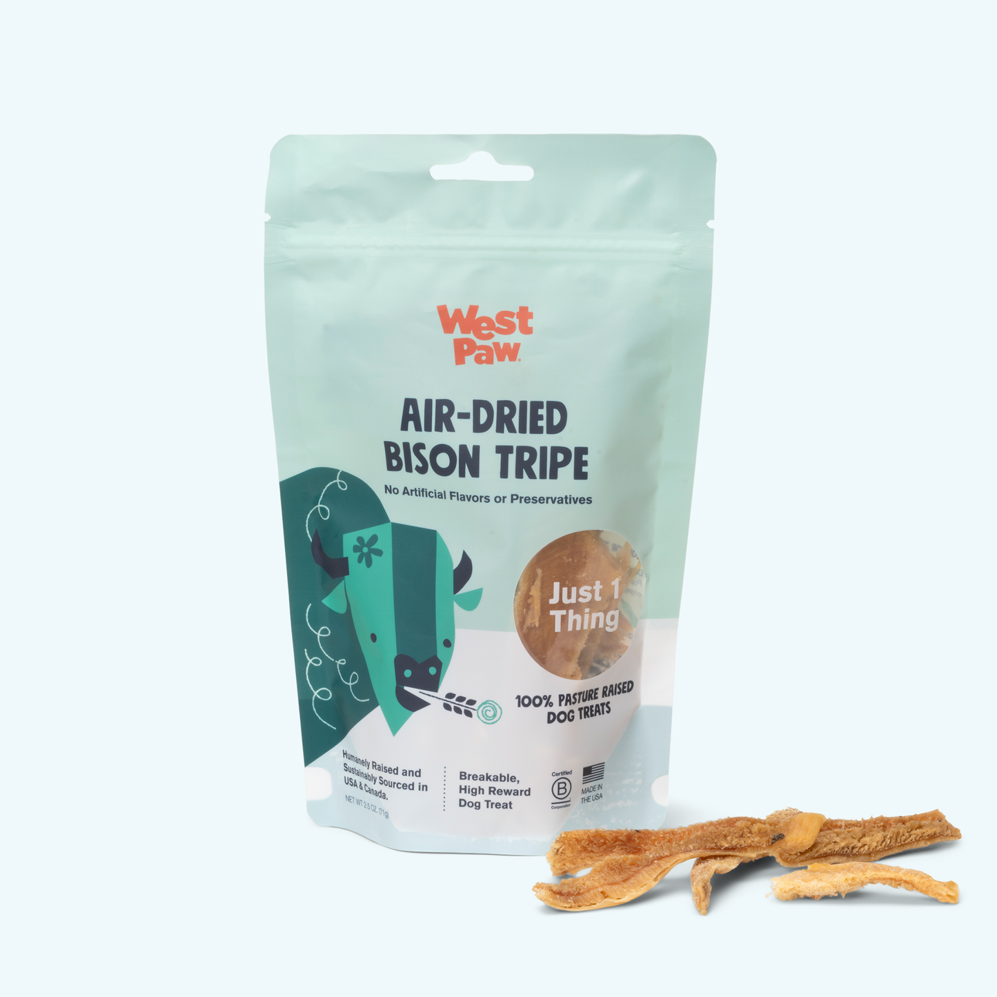 Bison Tripe Air Dried Dog Treats for Protein