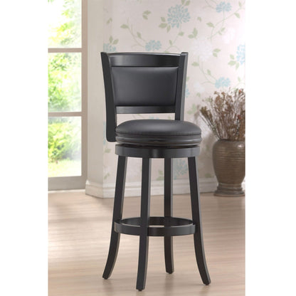Black 29-inch Swivel Seat Barstool with Faux Leather Cushion Seat - Tampa Home & Garden Store