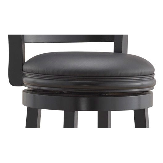 Black 29-inch Swivel Seat Barstool with Faux Leather Cushion Seat - Tampa Home & Garden Store