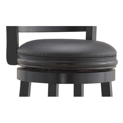 Black 29-inch Swivel Seat Barstool with Faux Leather Cushion Seat - Tampa Home & Garden Store