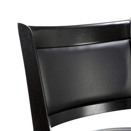 Black 29-inch Swivel Seat Barstool with Faux Leather Cushion Seat - Tampa Home & Garden Store