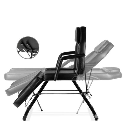 Black Adjustable Massage Bed Salon Chair w/ Hydraulic Stool - Tampa Home & Garden Store
