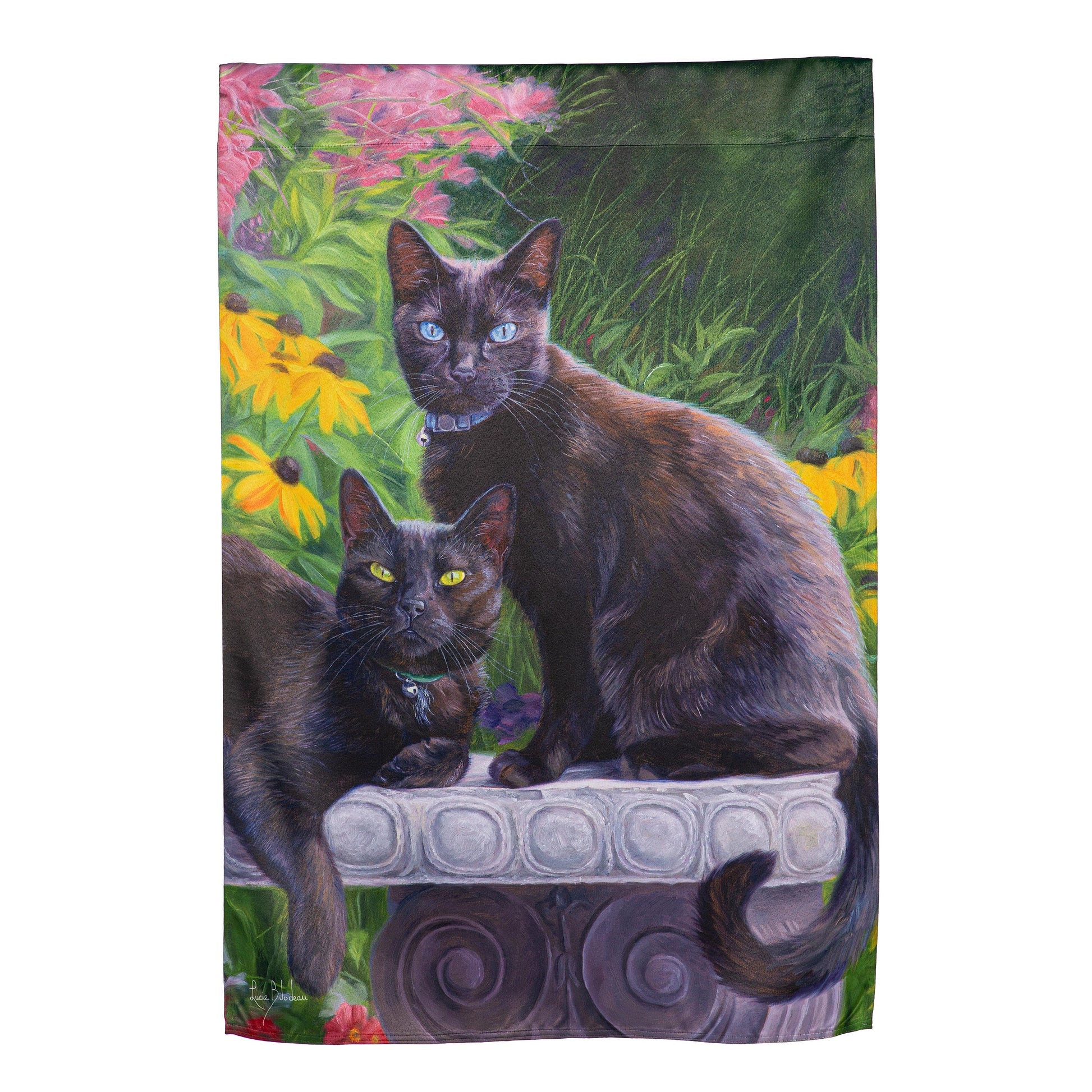 Black Beauties Suede House Flag - Tampa Home & Garden Store