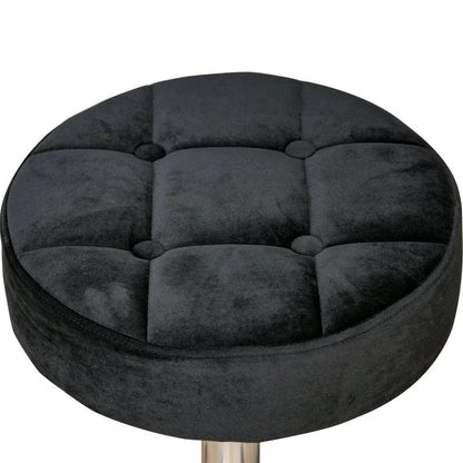 Black Button Tufted Adjustable Rolling Massage Swivel Salon Stool - Tampa Home & Garden Store