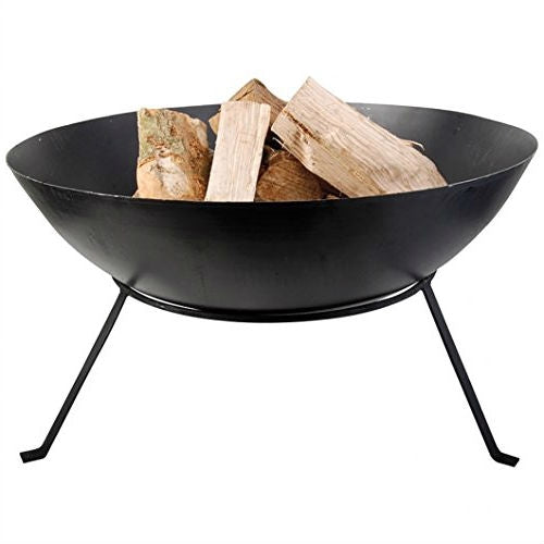 Black Cast Iron 23-inch Outdoor Fire Pit Bowl with Stand - Tampa Home & Garden Store