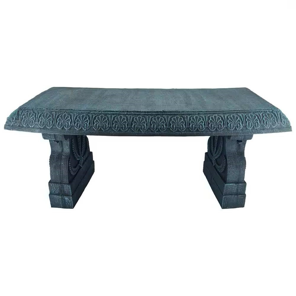 Black Fiber-Clay Resin Outdoor Garden Bench in Stone Finish - Tampa Home & Garden Store