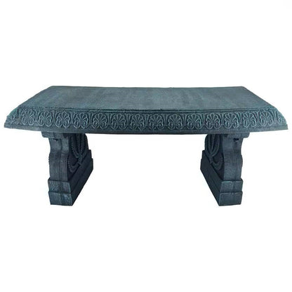 Black Fiber-Clay Resin Outdoor Garden Bench in Stone Finish - Tampa Home & Garden Store