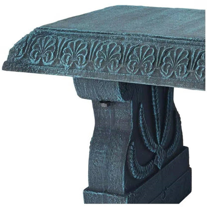 Black Fiber-Clay Resin Outdoor Garden Bench in Stone Finish - Tampa Home & Garden Store