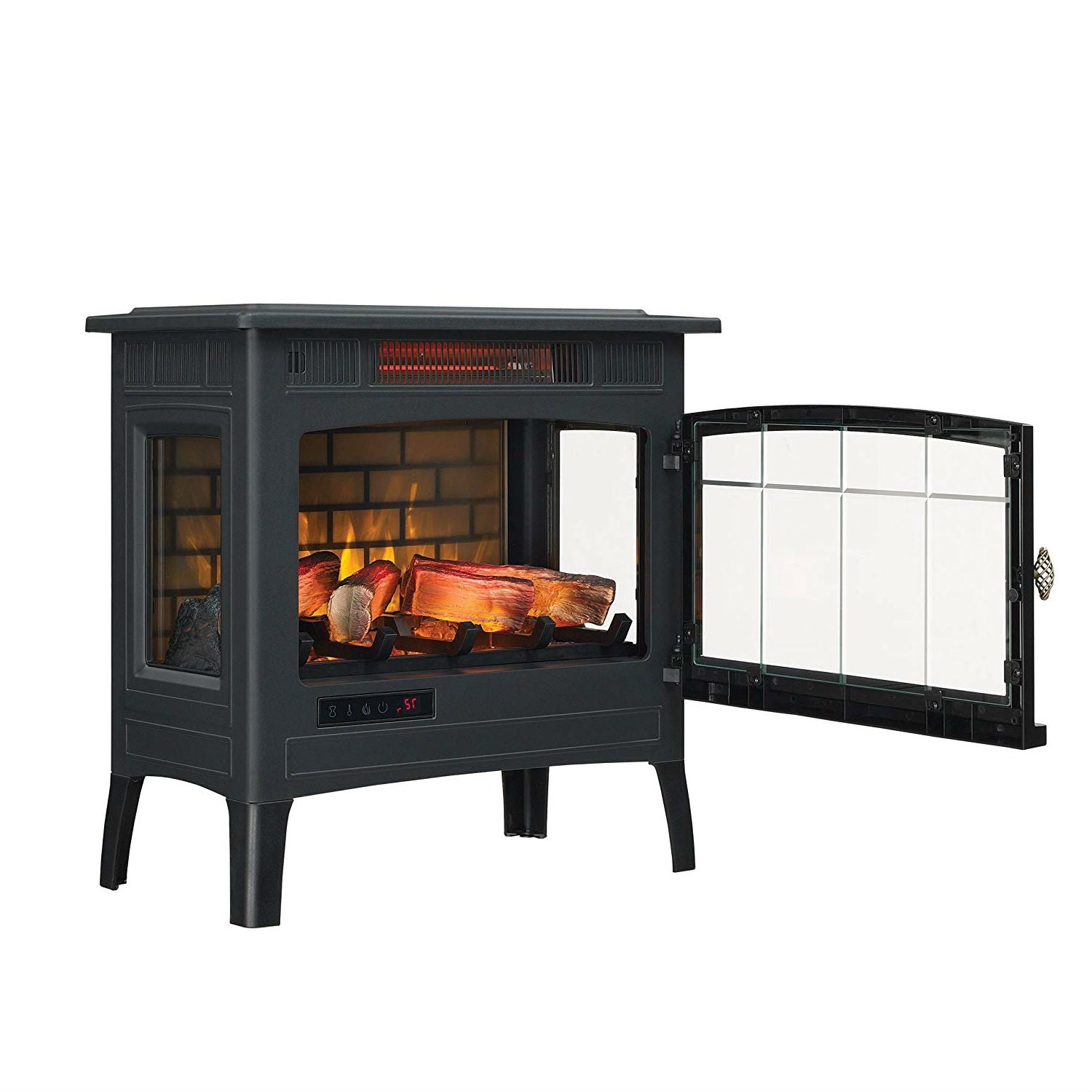 Black Infrared Quartz Electric Fireplace Stove Heater - Tampa Home & Garden Store
