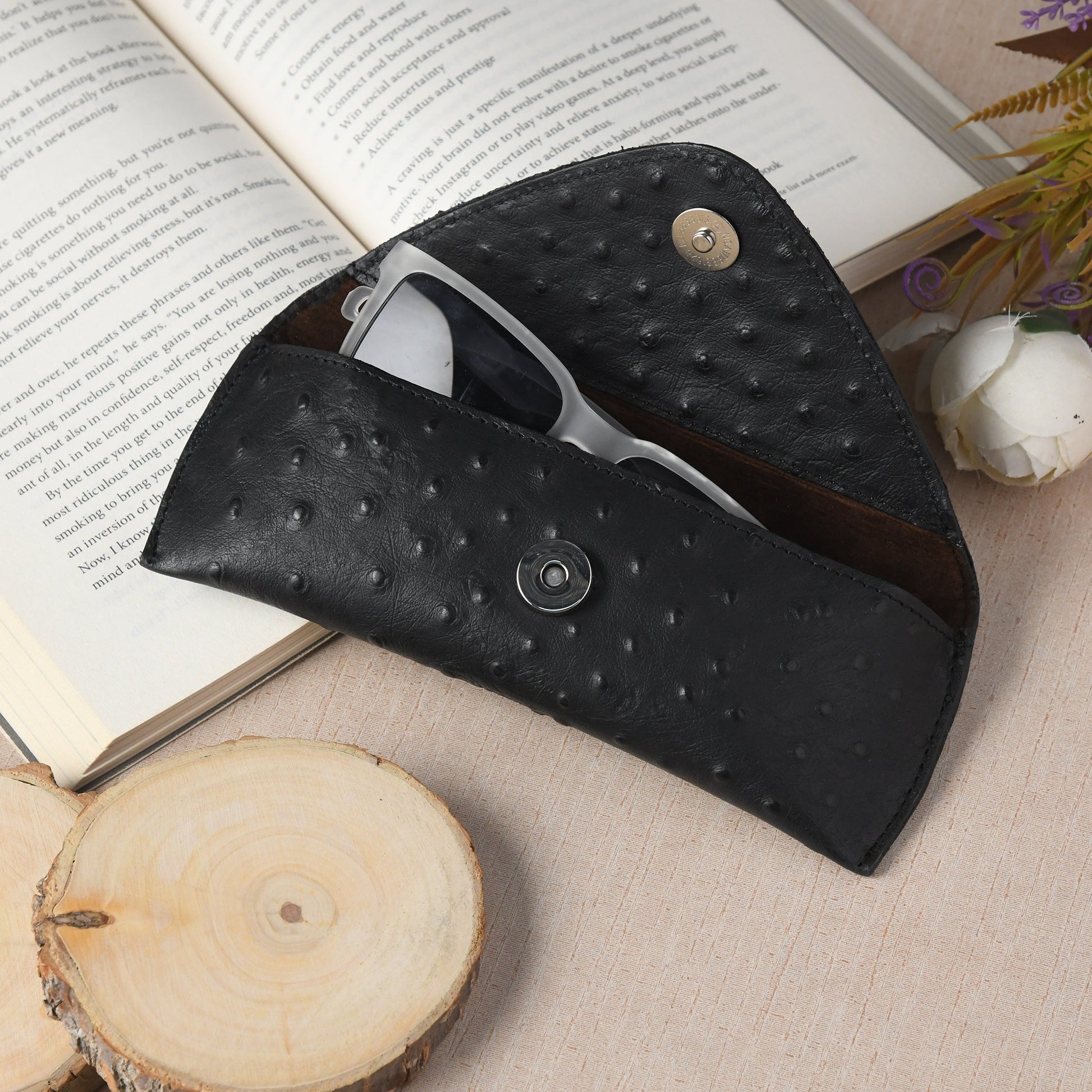 Black Leather Sunglasses Cover - Tampa Home & Garden Store
