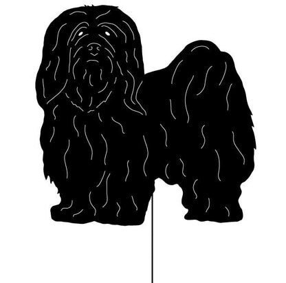 Lhasa Apso garden stake wall hanging silhouette, black, Rustica Ornamentals on Tampa Home & Garden Store