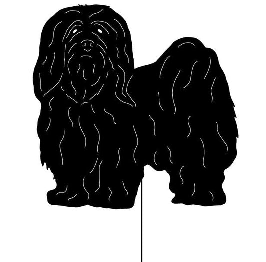 Lhasa Apso garden stake wall hanging silhouette, black, Rustica Ornamentals on Tampa Home & Garden Store