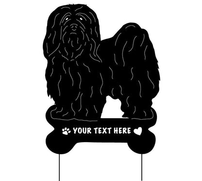 Lhasa Apso garden stake wall hanging silhouette in black by Rustica Ornamentals on Tampa Home & Garden Store