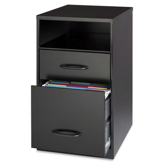 Black Metal 2-Drawer Filing Cabinet with Office Storage Shelf - Tampa Home & Garden Store