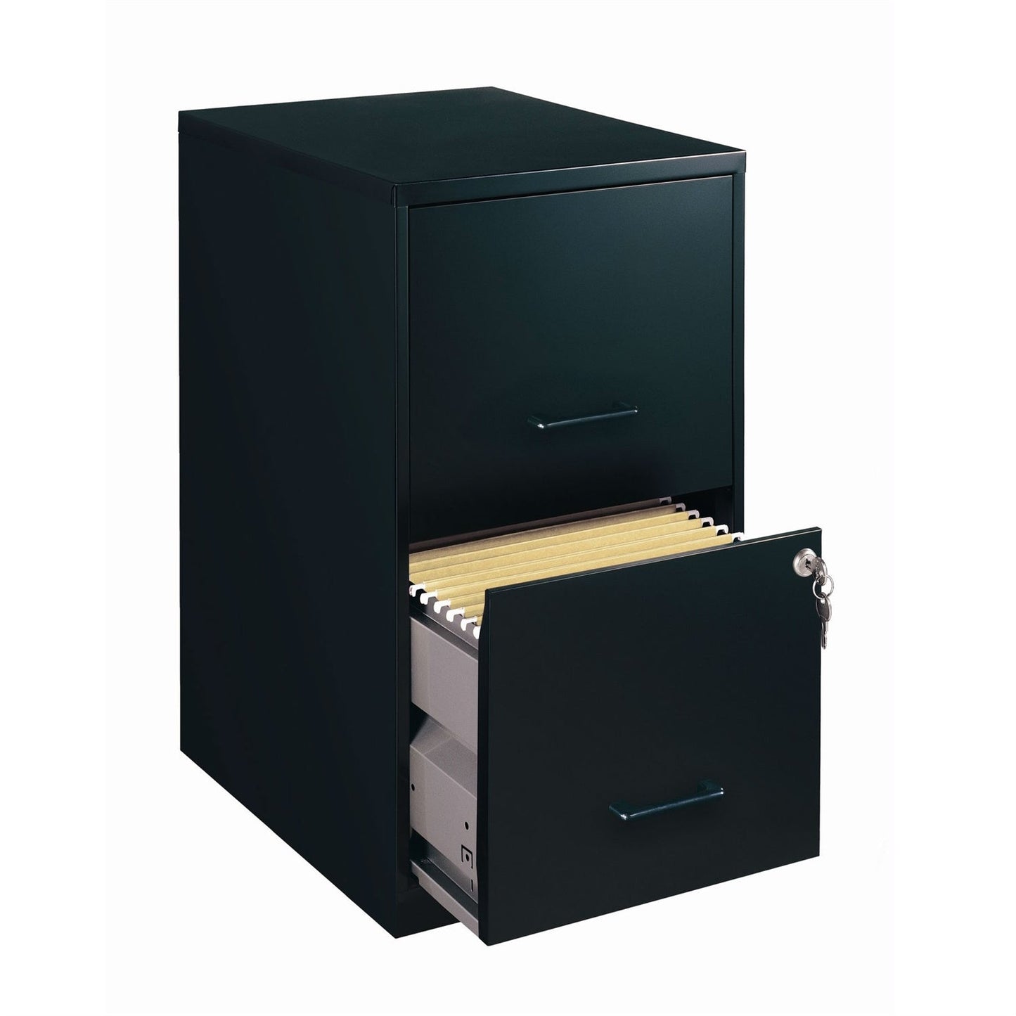 Black Metal 2-Drawer Vertical Filing File Cabinet - Made in USA - Tampa Home & Garden Store
