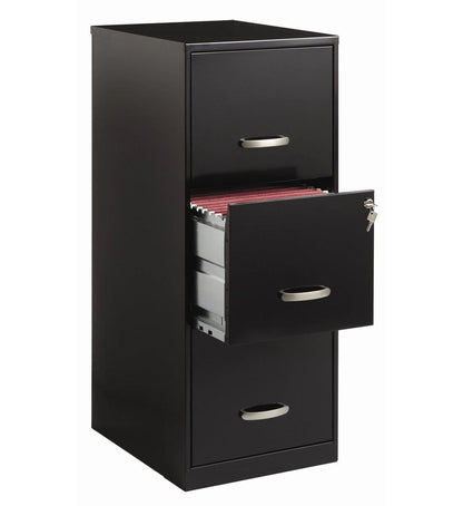 Black Metal 3-Drawer Vertical Key Locking File Cabinet - Tampa Home & Garden Store