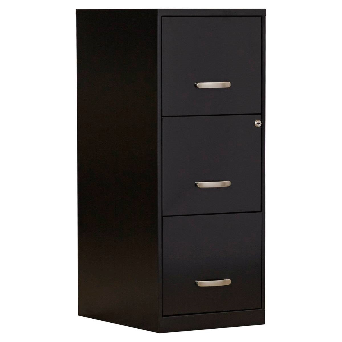 Black Metal 3-Drawer Vertical Key Locking File Cabinet - Tampa Home & Garden Store