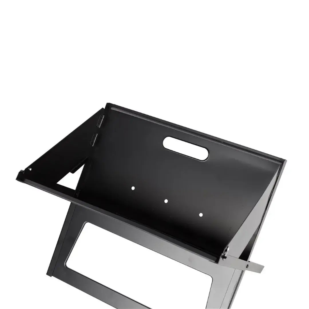 Black Notebook Charcoal Grill with metal body and side handle for outdoor use on Tampa Home & Garden Store