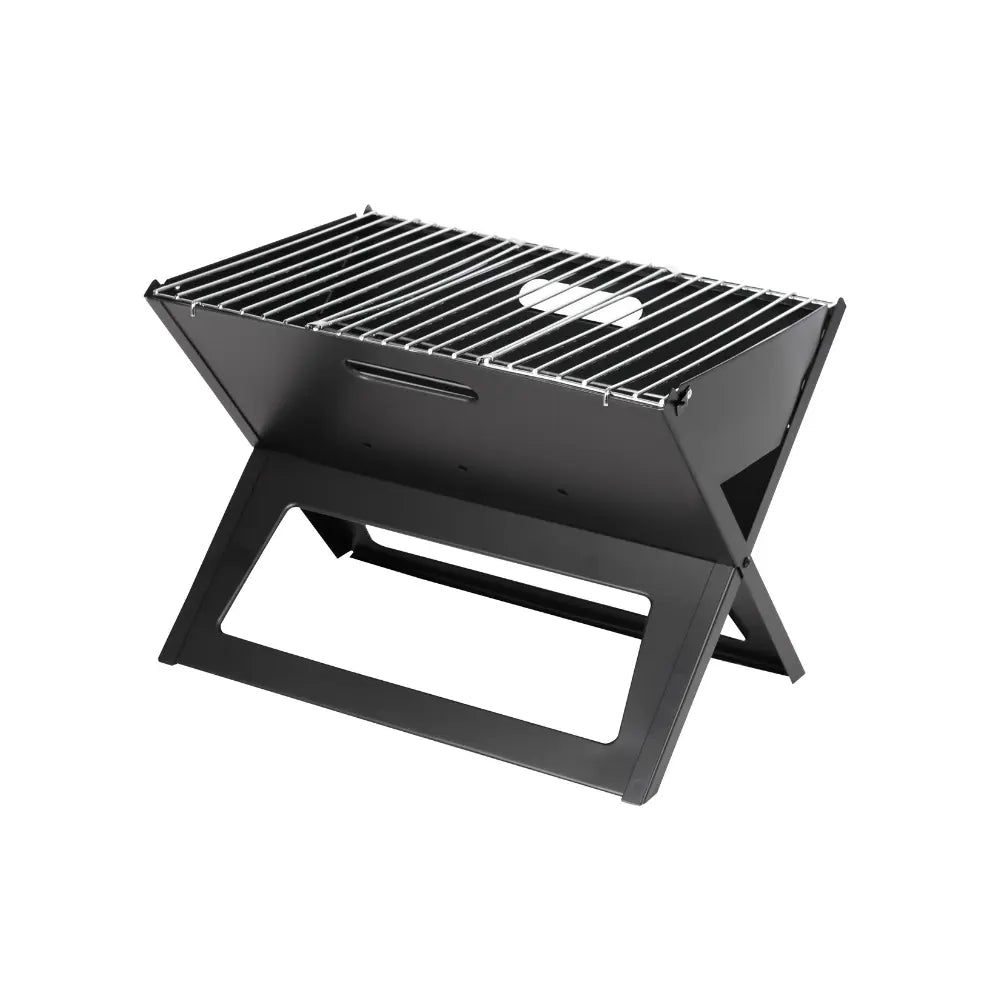 Black Notebook Charcoal Grill on folding steel stand with metal grate Fire Sense/Balkene Home on Tampa Home & Garden Store