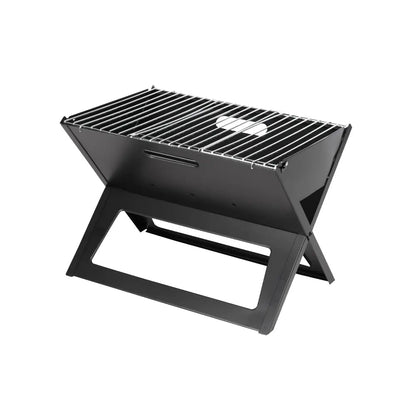 Black Notebook Charcoal Grill on folding steel stand with metal grate Fire Sense/Balkene Home on Tampa Home & Garden Store