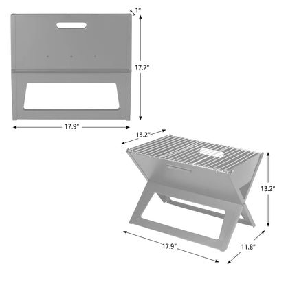 Black Notebook Charcoal Grill on stand, compact outdoor BBQ grill by Fire Sense/Balkene Home on Tampa Home & Garden Store
