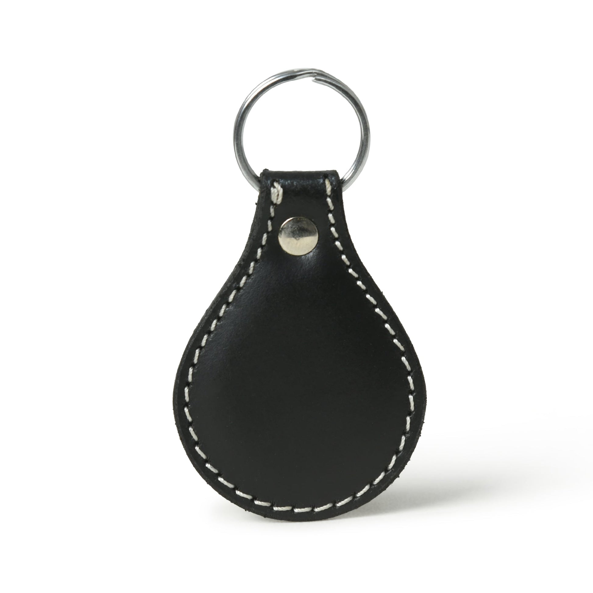Black Oval Leather Keyring - Tampa Home & Garden Store