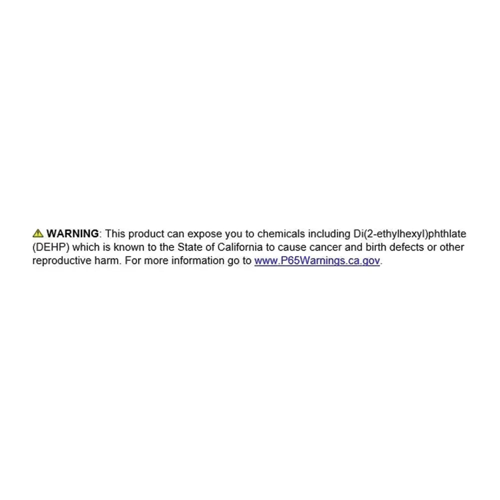 Warning label with yellow hazard icon about DEHP exposure on white background on Tampa Home & Garden Store