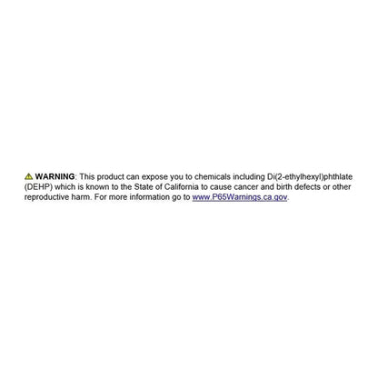 Warning label with yellow hazard icon about DEHP exposure on white background on Tampa Home & Garden Store
