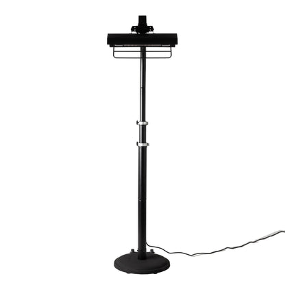 Infrared patio heater Fire Sense, black powder-coated steel telescoping offset pole on stand on Tampa Home & Garden Store