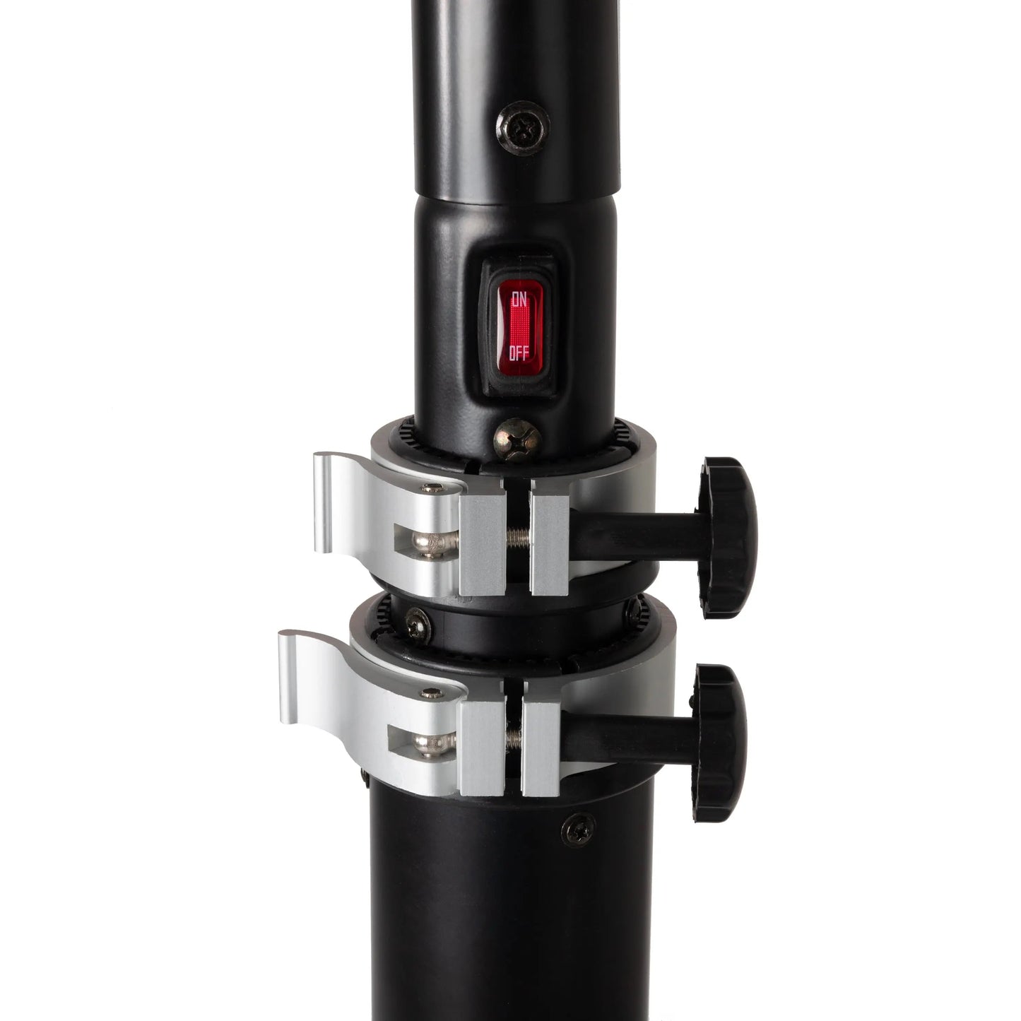 Black powder-coated steel telescoping offset pole for infrared patio heater with on/off switch on Tampa Home & Garden Store