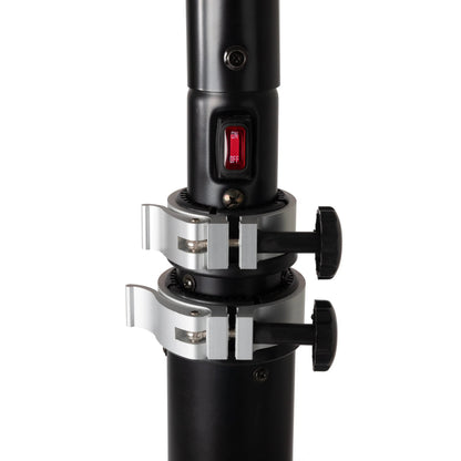 Black powder-coated steel telescoping offset pole for infrared patio heater with on/off switch on Tampa Home & Garden Store