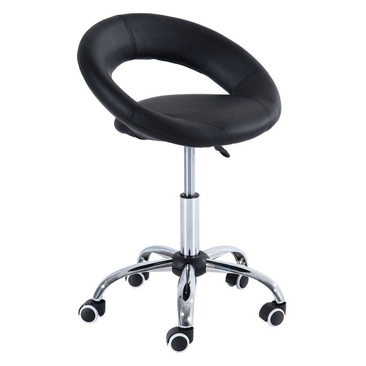 Black Saddle Adjustable Hydraulic Rolling Swivel Massage Salon Stool Chair - Tampa Home & Garden Store