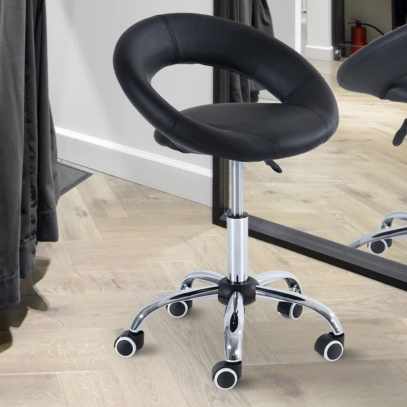 Black Saddle Adjustable Hydraulic Rolling Swivel Massage Salon Stool Chair - Tampa Home & Garden Store
