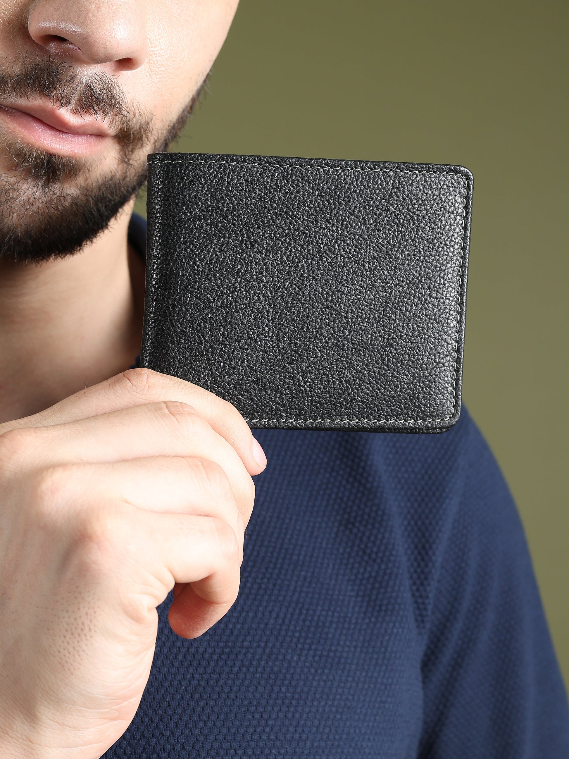Black Textured Leather Mens Wallet - Tampa Home & Garden Store