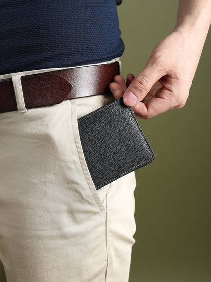 Black Textured Leather Mens Wallet - Tampa Home & Garden Store