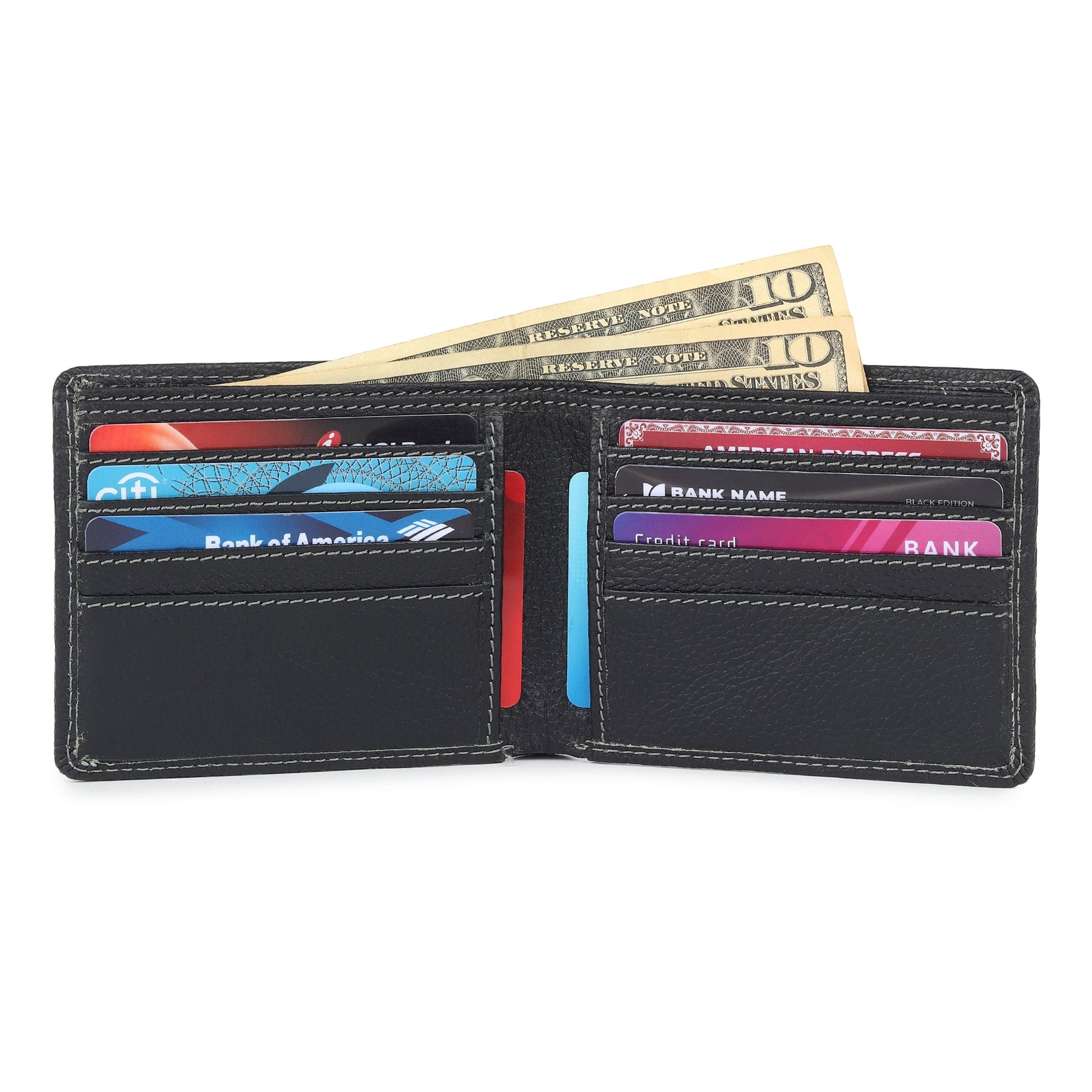 Black Textured Leather Mens Wallet - Tampa Home & Garden Store
