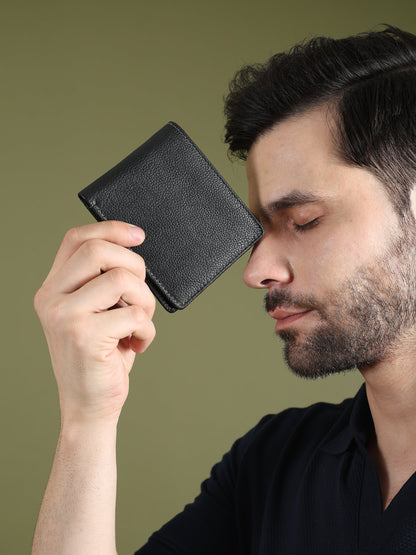 Black Textured Leather Mens Wallet - Tampa Home & Garden Store