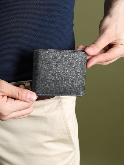 Black Textured Leather Mens Wallet - Tampa Home & Garden Store