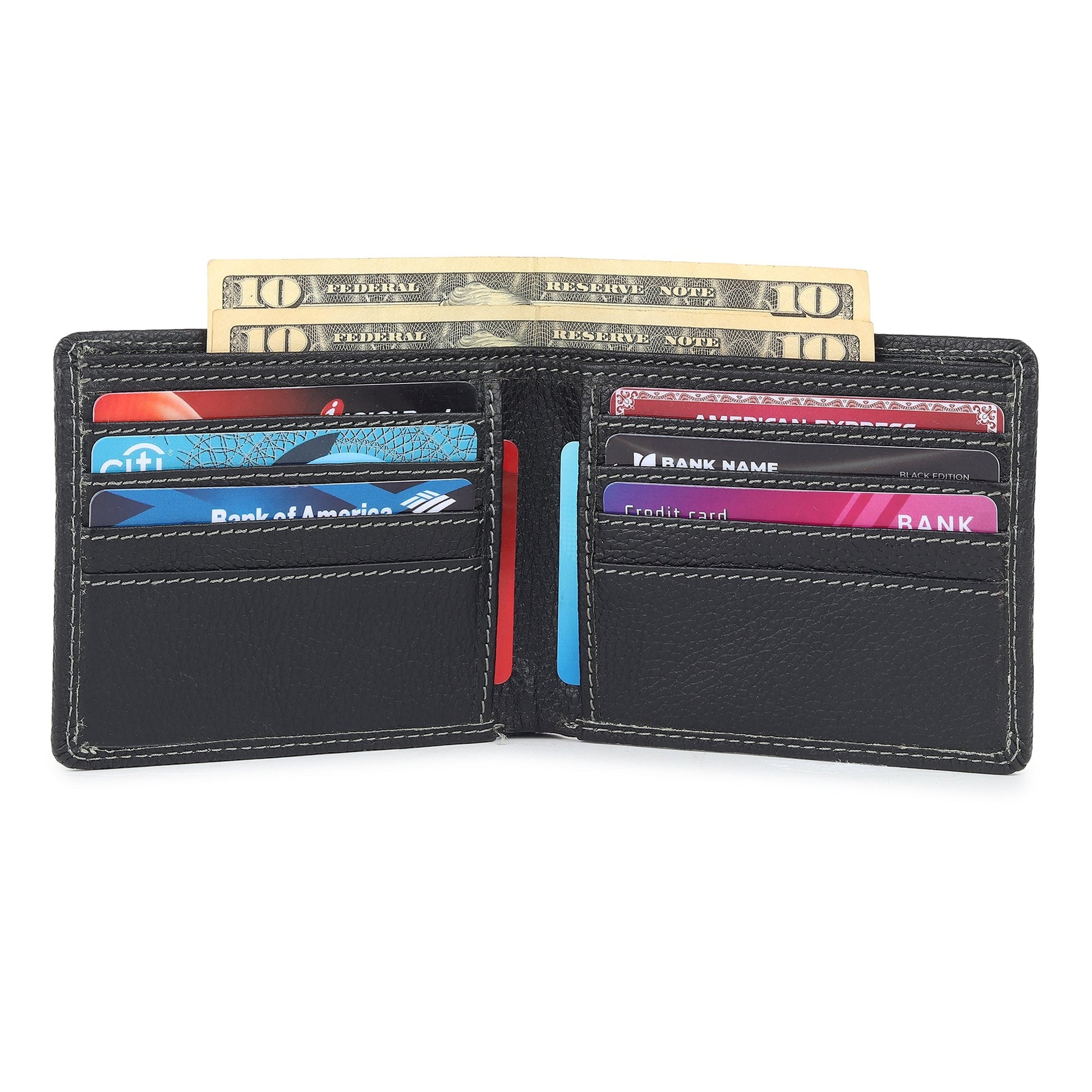 Black Textured Leather Mens Wallet - Tampa Home & Garden Store