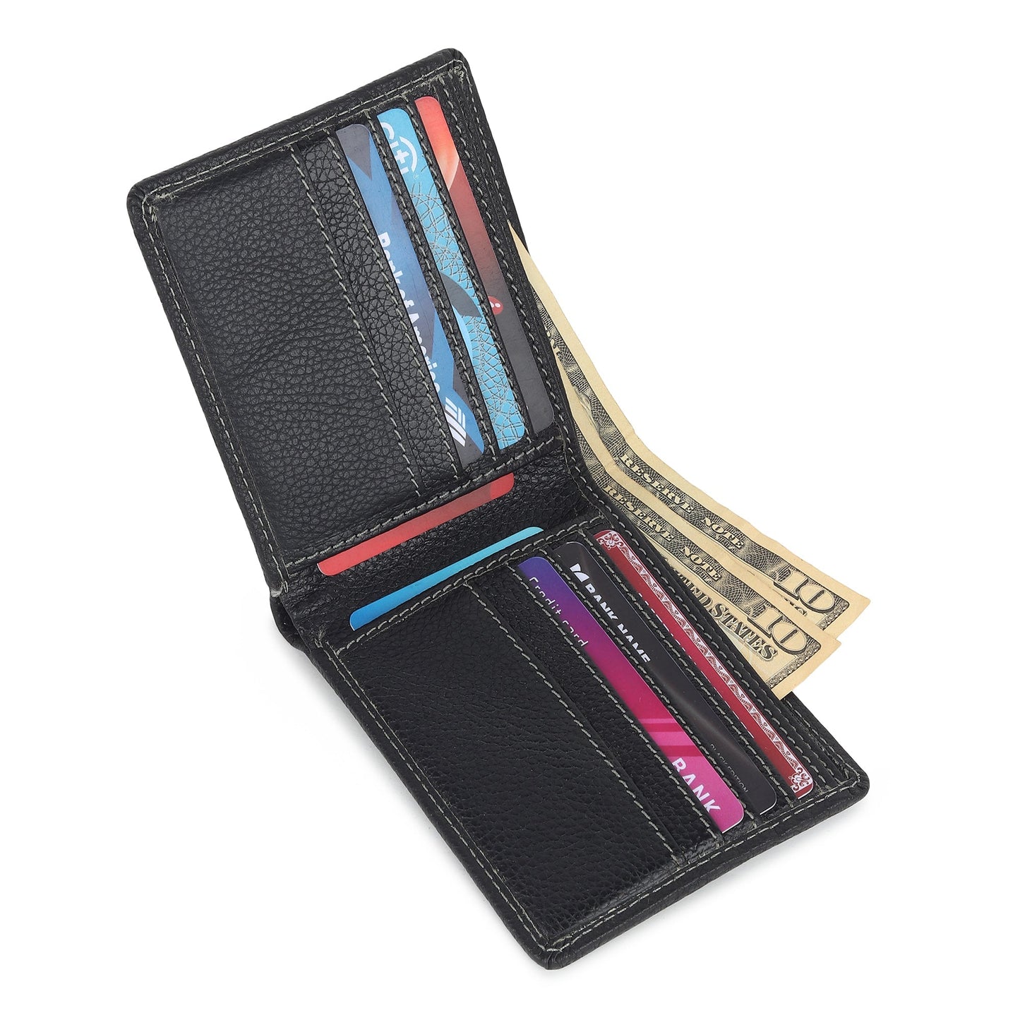 Black Textured Leather Mens Wallet - Tampa Home & Garden Store