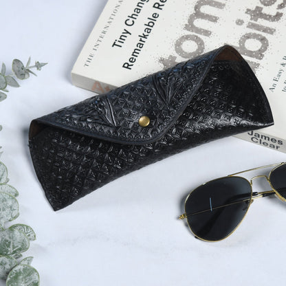 Black Textured Leather Sunglasses Cover - Tampa Home & Garden Store