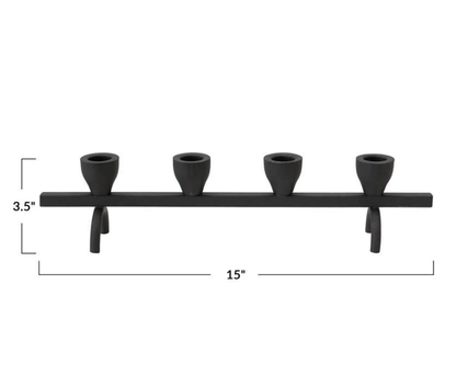 Black Textured Metal Taper Holder - Tampa Home & Garden Store