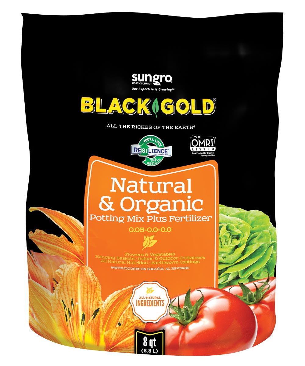 Tierra para macetas natural y orgánica Black Gold más fertilizante 0,05-0,0-0,0