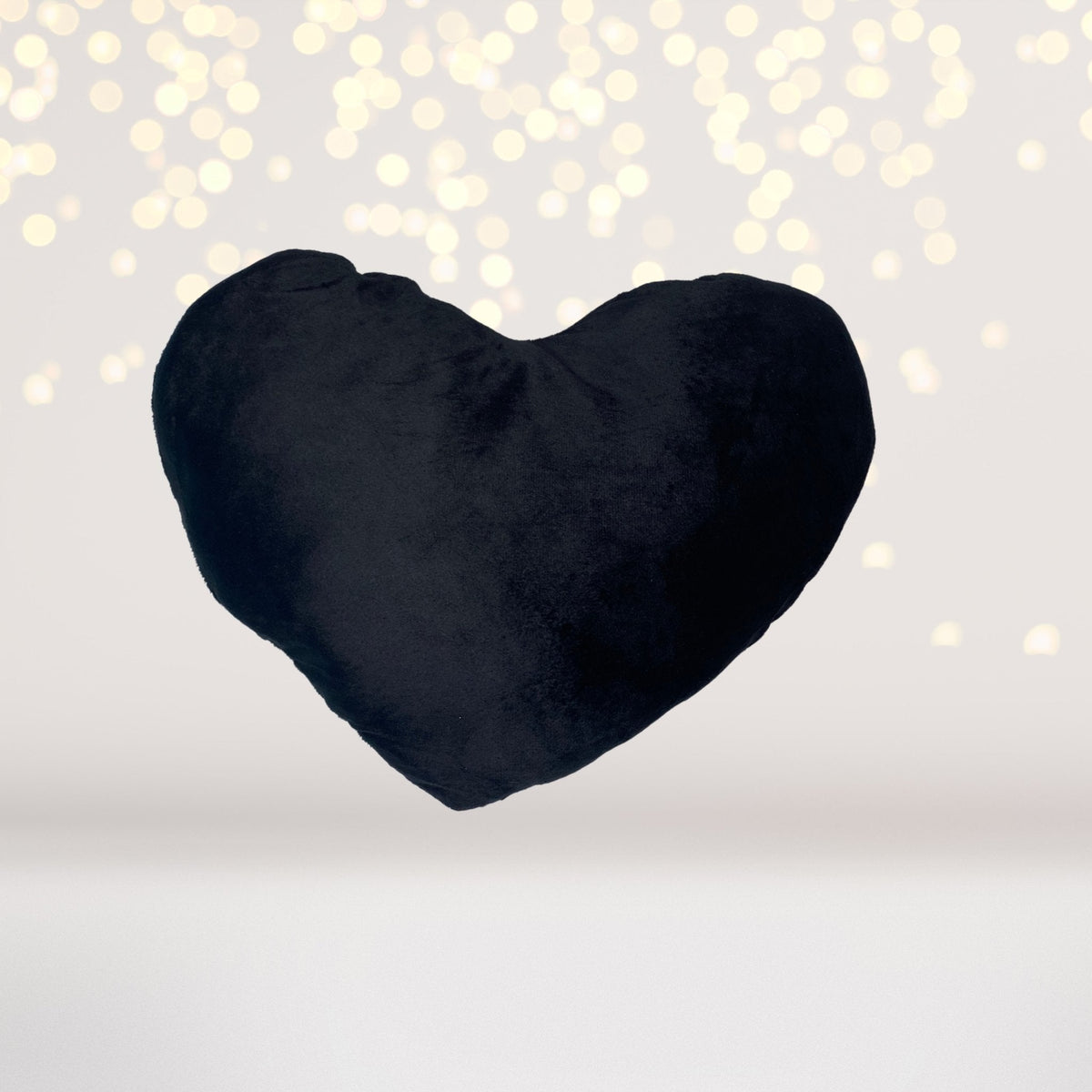 Plush Heart Throw Pillow by Chicky Chicky Bling Bling, black velvet fabric on Tampa Home & Garden Store