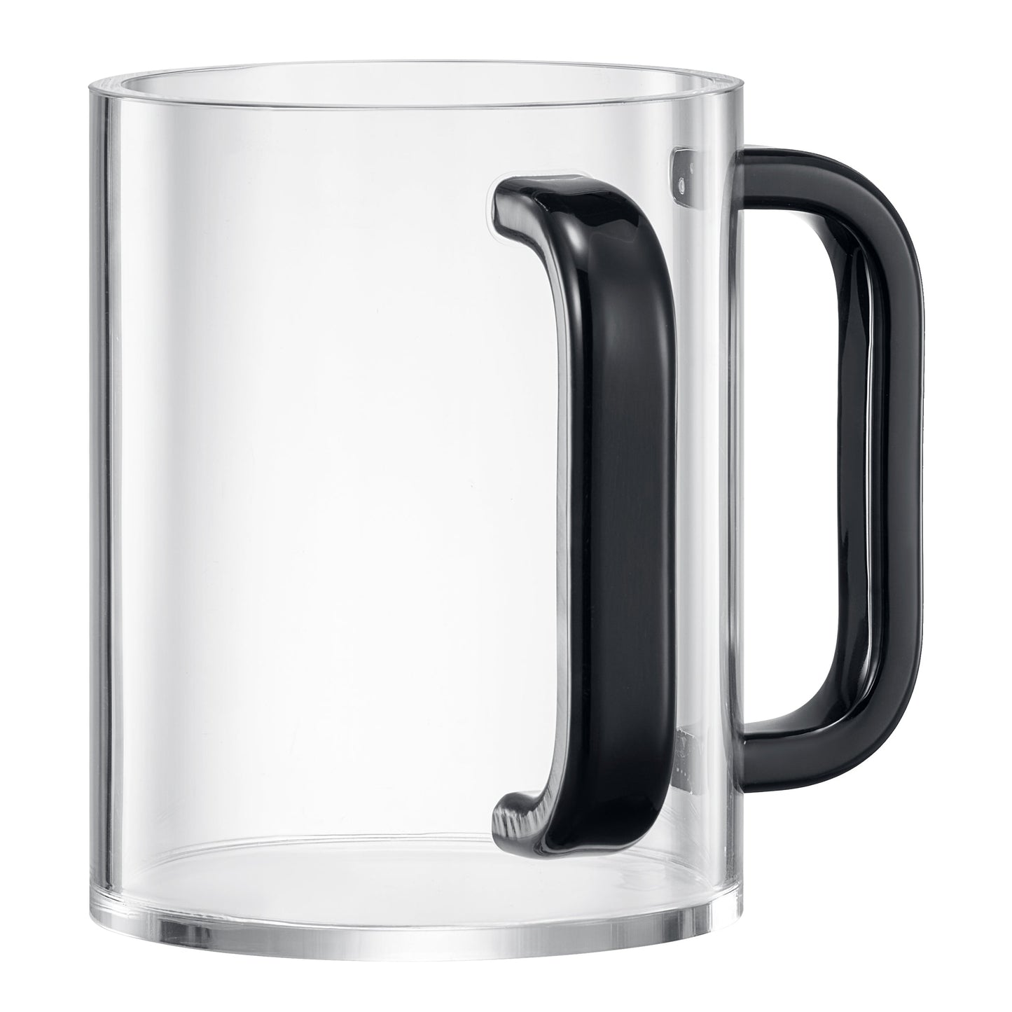 Clear Acrylic Judaica Hand Cup and Black Handles