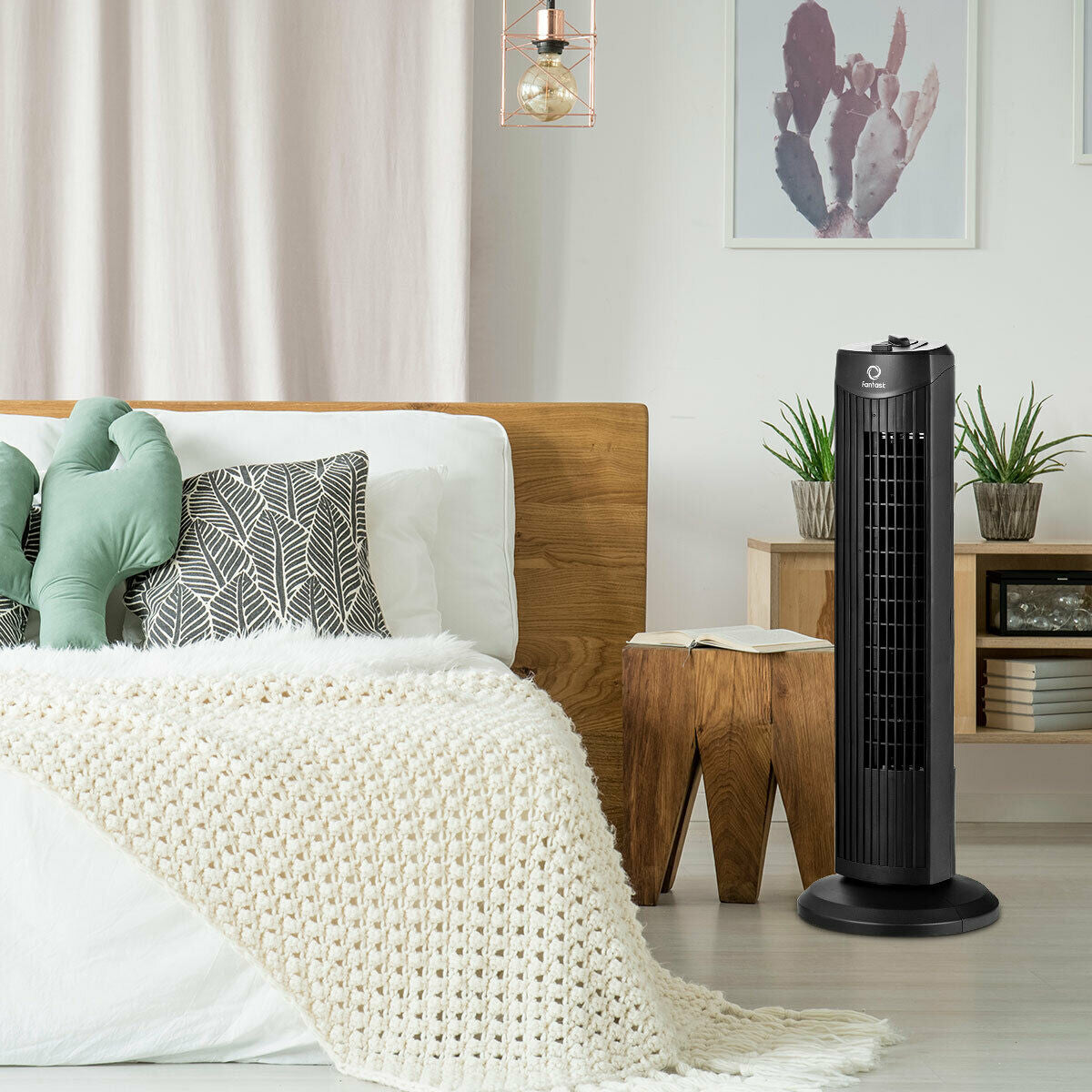 Ventilador de torre oscilante sin aspas Fantask 35W 28 pulgadas silencioso - Negro