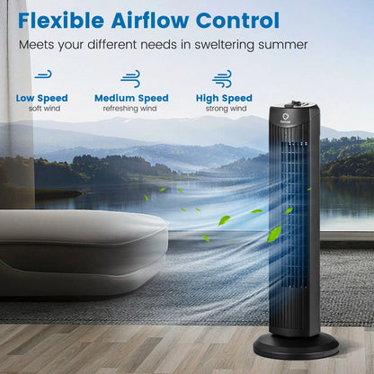 Ventilador de torre oscilante sin aspas Fantask 35W 28 pulgadas silencioso - Negro