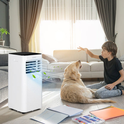 Aire acondicionado portátil de 8000 BTU con control remoto y modo de reposo - Negro